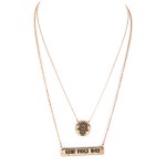 Hamsa Hand Good Vibes Only Layered Necklace